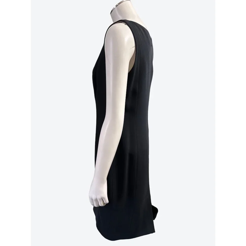 ANN TAYLOR Size 6P Black Sheath Dress Tailored Career Chic Minimalist Power - Picture 3 of 9
